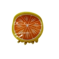 Pince à cheveux mignonne en PVC motif tranche d'orange pour coiffure créative et chic - Pamplemousse