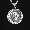 Vintage retro zodiac dog pendant necklace in antique silver finish with zodiac characters - Dog (Pendant With Chain)