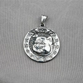 Silver zodiac pig pendant necklace in titanium steel with twelve earthly branches relief - Pig (Pendant Only (Without Chain))