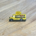 Yellow school bus hair claw clip with pearlescent finish and school text detail - School Bus 1