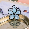 Pinza para el pelo con flor azul claro translúcido y bordes negros de estilo dulce - Azul