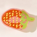 Pince à cheveux mignonne en forme de fraise en PVC rouge orangé avec détails de feuilles - Fraise