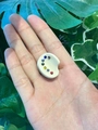 Mini painter palette hair clip with colorful rhinestones on a white artistic resin base - Rhinestone Palette Style