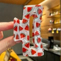 Rechteckige Haarklammer mit Wassermelonen-Print auf perlweißem Acetat-Material - Wassermelone-Stil