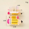 Lindas pinzas para el cabello de PVC con forma de lápiz amarillo para accesorios - Pequeño