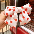 Fiocco per capelli bianco con cuori rossi, fermaglio dolce per San Valentino - Bianco Cuore Rosso (Nastro Corto)