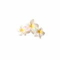 Pinza per capelli a fiori di frangipane cangiante con tripli petali e finitura perlata - Giallo - Stile a Triplo Fiore