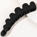 Matte black non-slip banana hair clip with curved tooth design for elegant women's hairstyles - Black