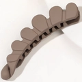 Barrette banane marron mat avec dents antidérapantes pour queue de cheval élégante - Café au Lait