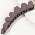 Matte mauve banana hair clip with wavy anti-slip design for stylish ponytail styling - Purple Grey