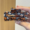 Molla per capelli Halloween con motivi a zucca e fantasmi su sfondo nero - Stile Zucca Fantasma Nero