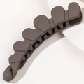 Matte dark grey banana hair clip with non-slip curved teeth for elegant ponytail - Dark Coffee