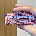 Pince à cheveux de Noël blanche avec motifs rennes et sapins colorés pour femme - Style Renne Rouge Bleu Merry Christmas Blanc (4)