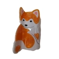 Pince à cheveux mignonne en acrylique brillant motif chien orange et blanc pour femme - Orange