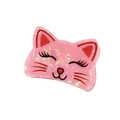 Pink marble-textured cat head hair claw clip with cute cartoon face for women - Pink Smiling Cat