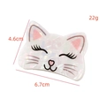 Cute cartoon cat hair claw clip in iridescent pearl finish acetate with 6.7cm size details - White Smiling Cat