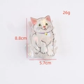 Cute white cartoon cat hair claw clip with holographic pearl finish and 8.8cm size - Pearlescent White Lucky Cat