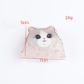 Pince à cheveux chat de dessin animé en acétate nacré, dimensions de 7x5cm - Chat Ragdoll Blanc Nacré