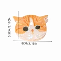 Pince à cheveux chat mignon orange et blanc effet nacré largeur de 8 cm - Chat Orange Blanc