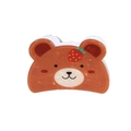 Pince à cheveux ours en acétate marron avec motif fraise pour coiffure mode féminine - Ours en peluche