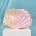 Iridescent pink gradient shell-shaped hair claw clip with a pearlescent finish - Shell-3 (Iridescent Pearl Pink)
