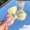 Iridescent butterfly hair claw clip with colorful gradient finish for elegant hairstyles - Bow-3 (Iridescent Purple Green Gradient)