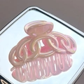 Pink aurora gradient hair claw clip with a stylish chain design for women - Twist-5 (Iridescent Pink Chain)
