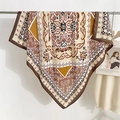 Boheemse vierkante sjaal met paisley-print in bruintinten en vintage patronen - Eén maat / Donkerbruin