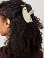 Pinza per capelli a pinguino in acetato bianco e nero per acconciature eleganti - Pinguino Gigante