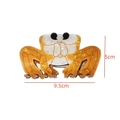 Große orangefarbene Haarklammer Krabbe mit Goldglitzer 9,5 cm Acetat-Haarspange - Krabben-Design