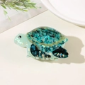 Cute green marble sea turtle hair claw clip for elegant beach style hairstyles - Small / Small-Green