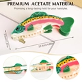 Rainbow trout fish hair claw clip made of premium acetate with colorful dotted pattern - Trout Claw Clip