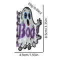 Pinza per capelli a fantasma di Halloween bianco perla con scritta Boo e denti viola - Stile Fantasma Boo! / Fantasma