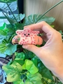 Pink starfish hair claw clip with cute ocean illustrations and smiling face detail - Starfish