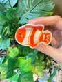 Clownfish hair claw clip in orange and white acetate with cute smiling face detail - Goldfish