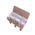 Iridescent pink acrylic claw clip with pearlescent finish for stylish hair styling - Square Shape