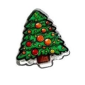 Niedliche grüne Weihnachtsbaum-Haarklammer mit bunten festlichen Emaille-Details - Weihnachtsbaum