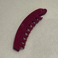 Vintage burgundy flocked banana clip for elegant high ponytail hair styling for women - Red