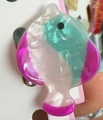 Pink and mint green acrylic fish hair clip with a pearlescent shimmer finish - Pink Green Glitter Spliced Fish (7)