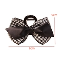 Elegante pinza per capelli in tweed bianco e nero con fiocco, misura 9 cm x 5 cm - Fermaglio a fiocco