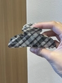 Classic black and white checkered hair claw clip for elegant updo hairstyles - Black