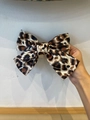 Elegante fermaglio per capelli con grande fiocco leopardato e nastro per donne - Leopardo Marrone