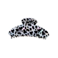 Pinza per capelli chic con stampa leopardata bianca e raffinato design madreperlato - 10.8cm Forma ad Arco - Stampa Muccata