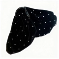 Elegante molletta per capelli in velluto nero con strass argentati brillanti - Nero
