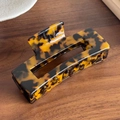 Pince à cheveux rectangulaire en acétate motif écaille de tortue jaune et noir élégante - Écaille de Tortue Rectangulaire (2)
