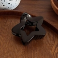 Pinza para el pelo negra brillante con forma de estrella y diseño minimalista - Negro