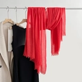 Vibrant red lightweight cotton linen scarf with frayed edges for women's fashion - Red (26#)