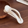 Pince à cheveux minimaliste blanc crème en PC avec finition brillante pour un style élégant - Ivoire