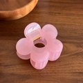 Pince à cheveux fleur rose mat élégante avec ressort doré pour coiffure de femme - Grand / Rose