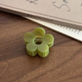 Elegant olive green flower hair claw clip with matte finish for stylish hair styling - Small / Green